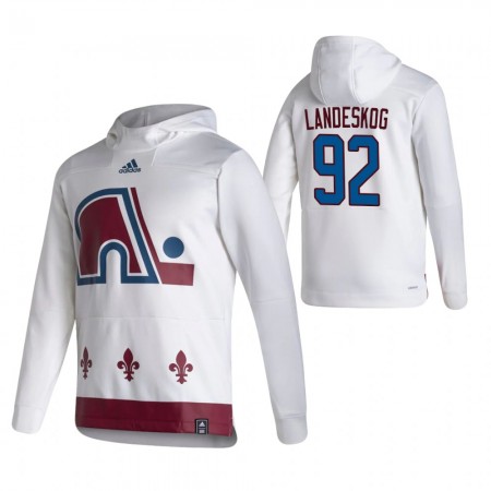Colorado Avalanche Gabriel Landeskog 92 2020-21 Reverse Retro Sawyer Hooded Sweatshirt - Herr